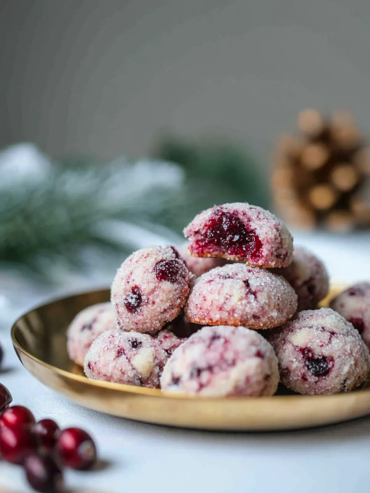 Sparkling Sugarplum Cranberry Cookies