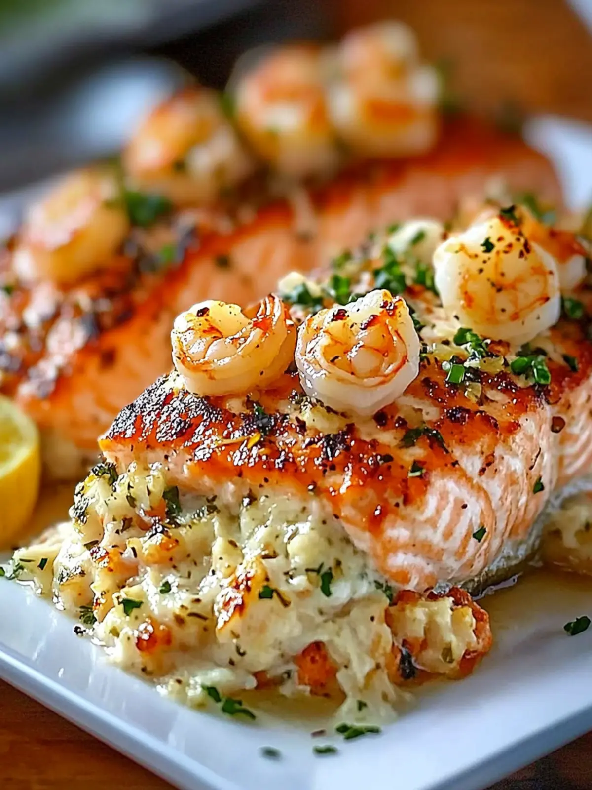 Crab Shrimp Stuffed Salmon