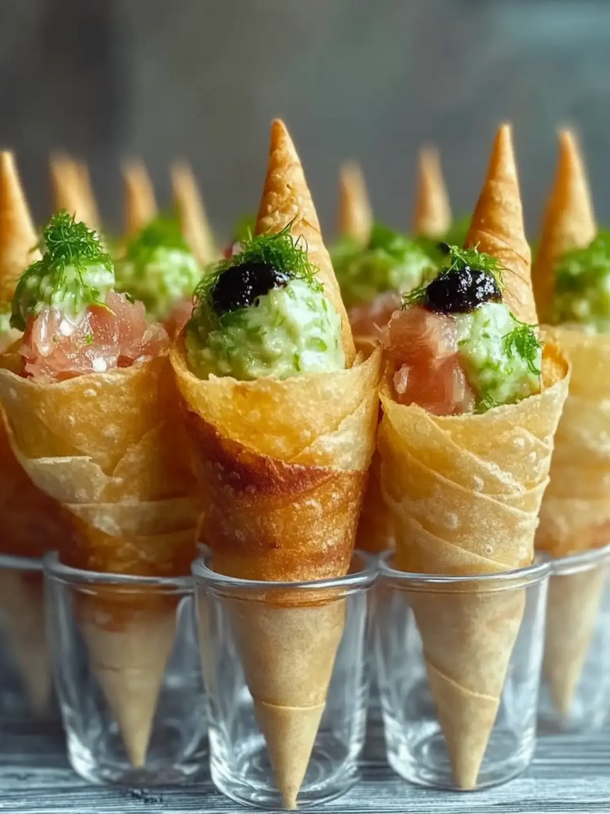 Sushi Wonton Cones