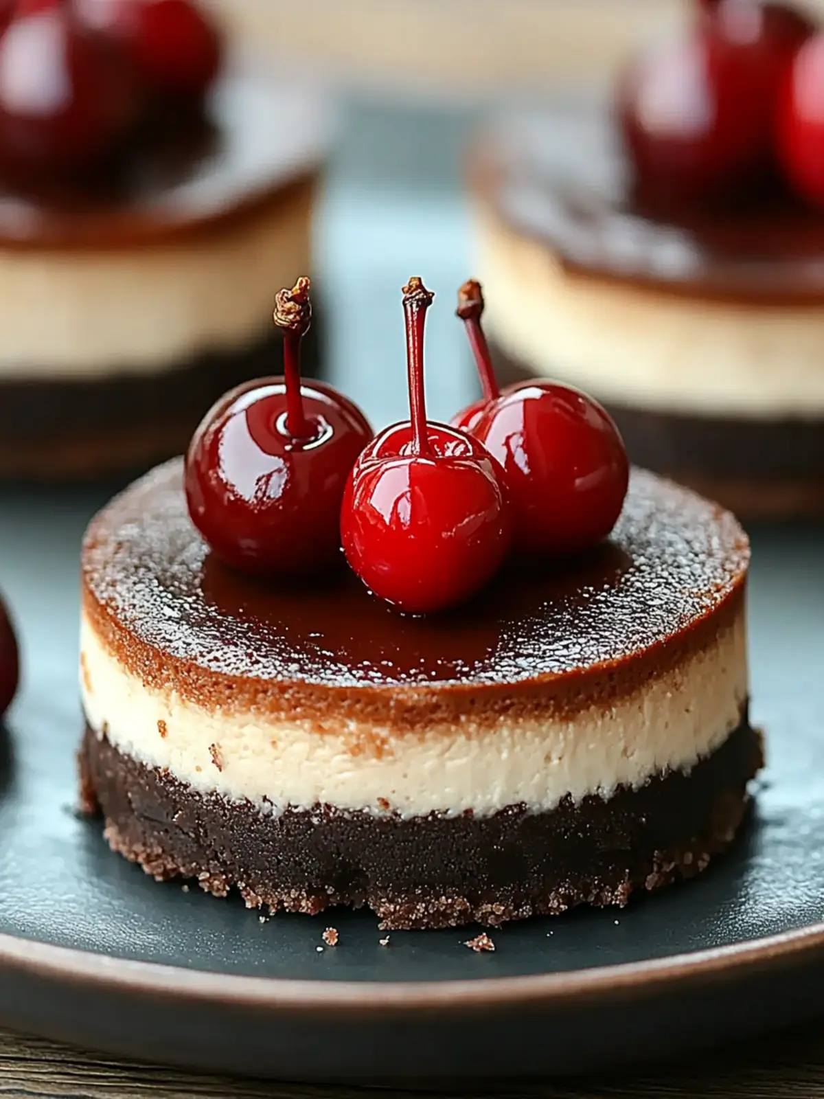 Decadent Mini Cherry Chocolate Cheesecake for Sweet Moments 2 Mini Cherry Chocolate Cheesecake