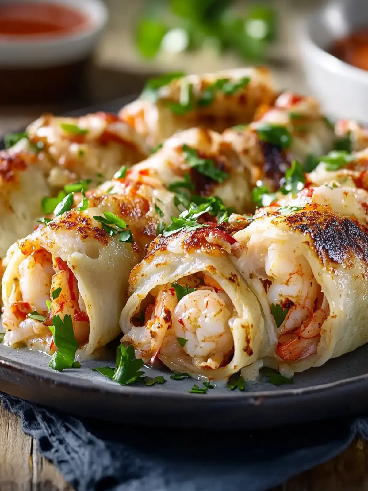 Shrimp-Crab Fajita Roll-Up Bombs
