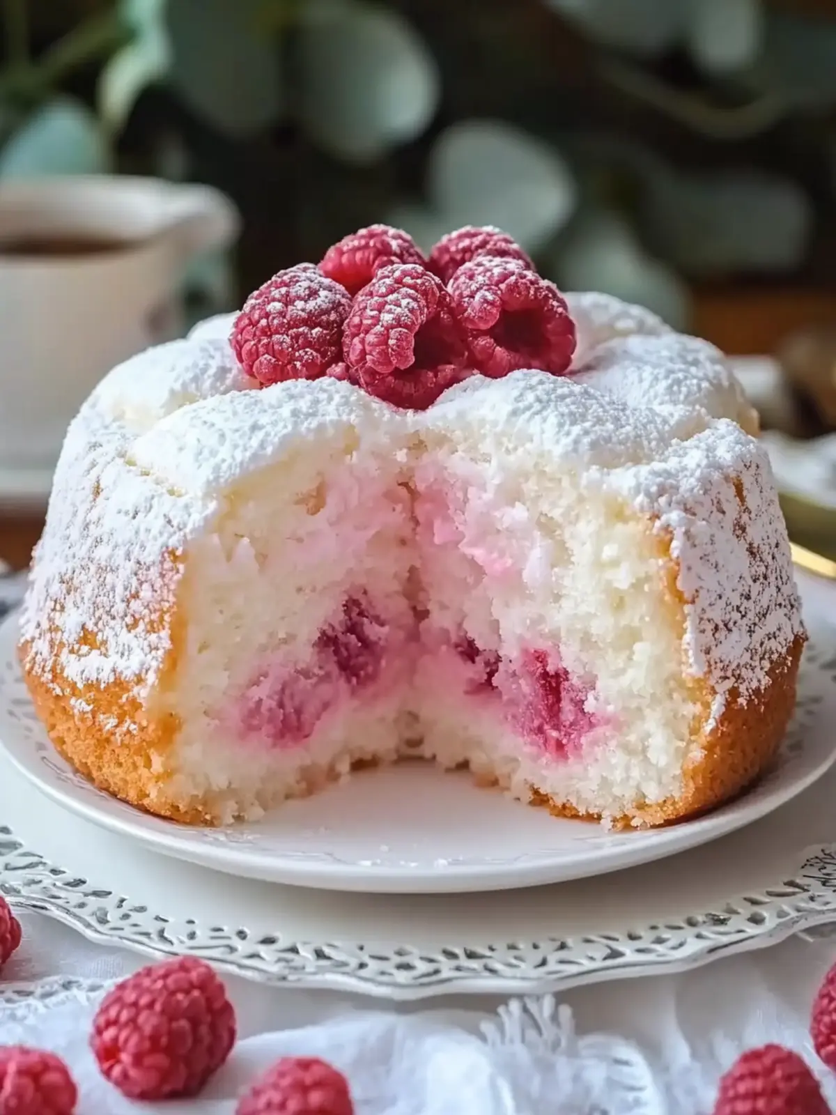 Raspberry Angel Food Cake