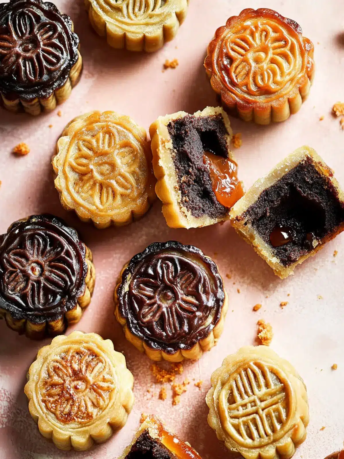 Salted Caramel Stuffed Brownie Mooncakes
