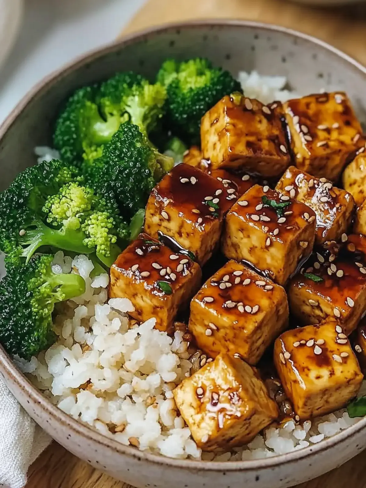 Ginger Honey Tofu Bowls