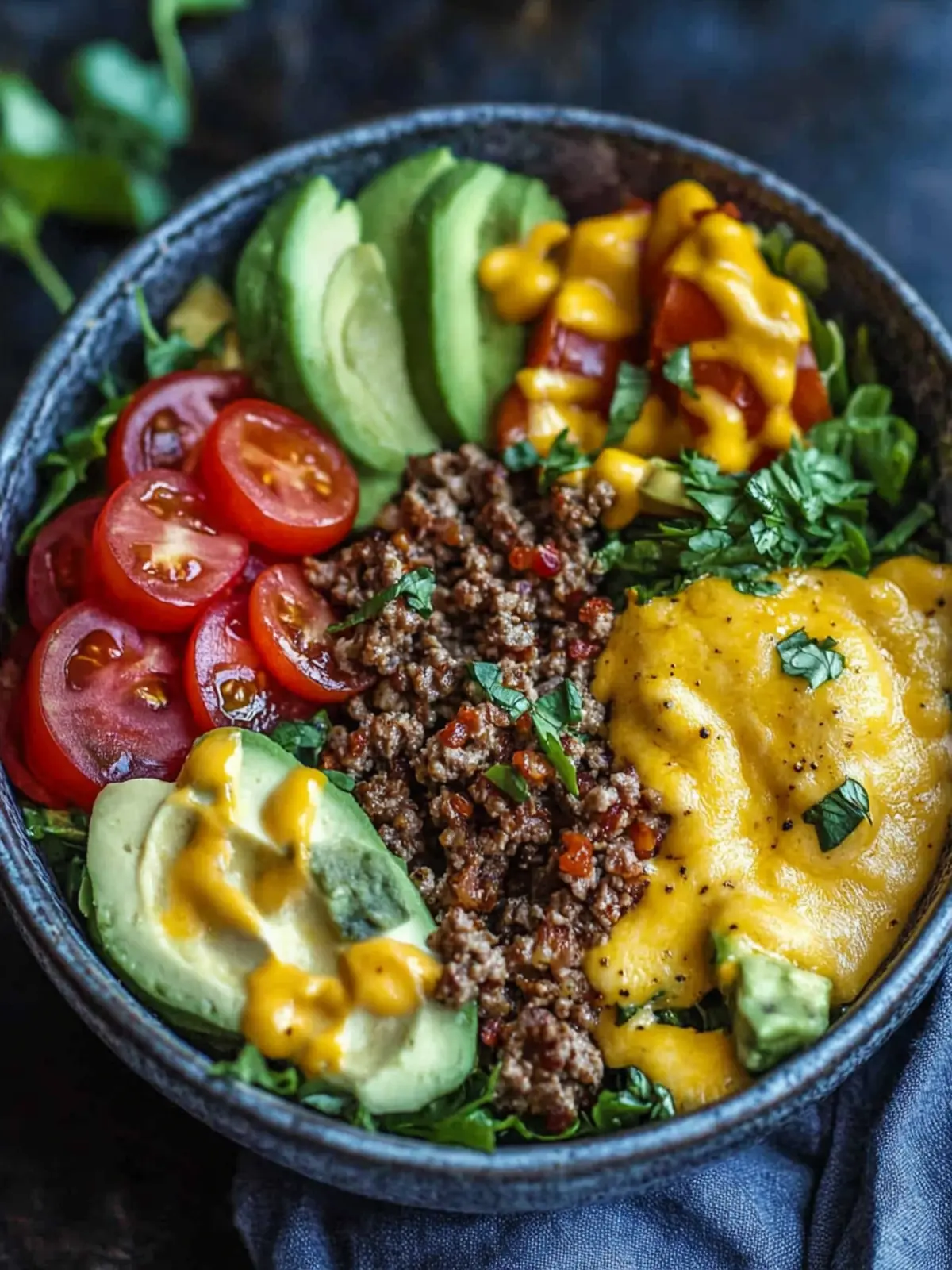 High-Protein Cheeseburger Bowls