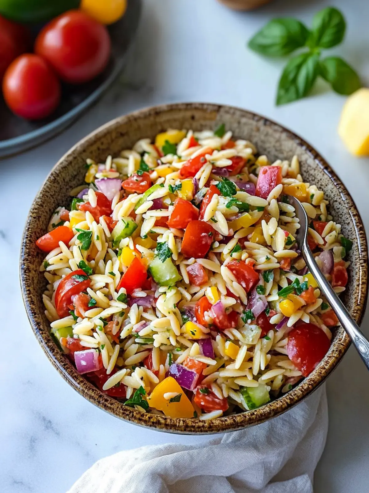 Rainbow Orzo Salad