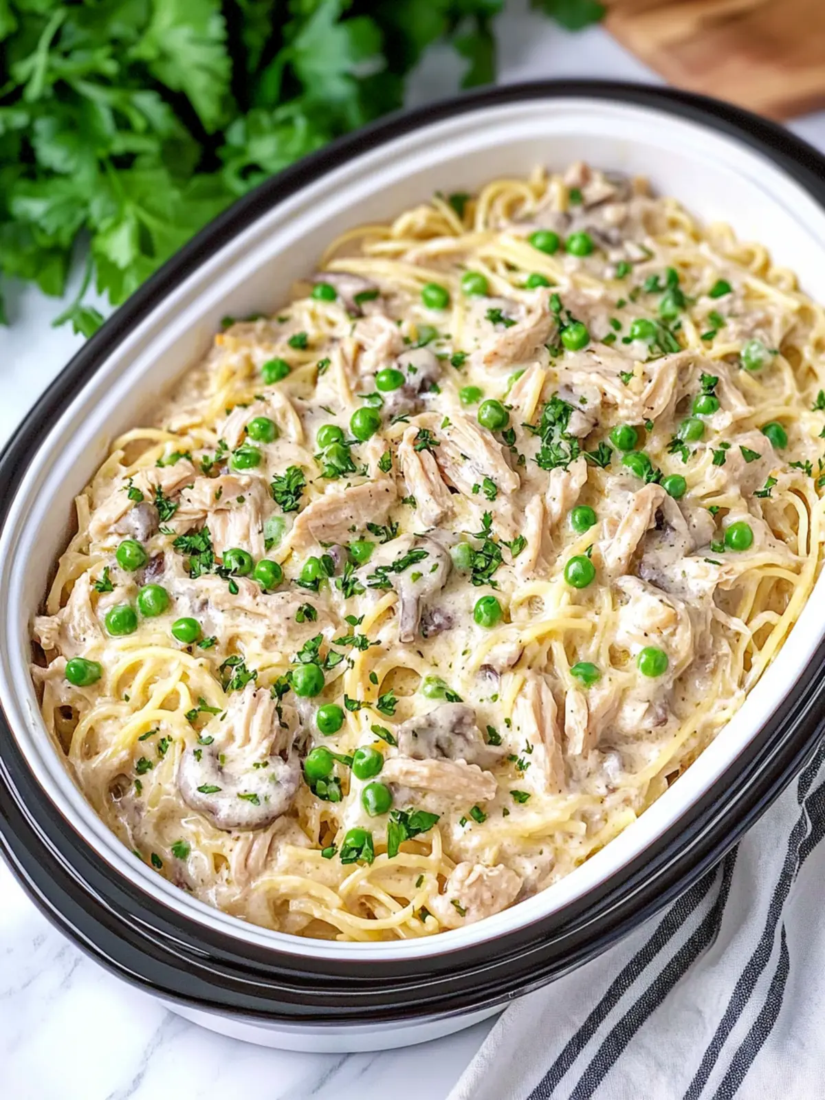 Crockpot Turkey Tetrazzini
