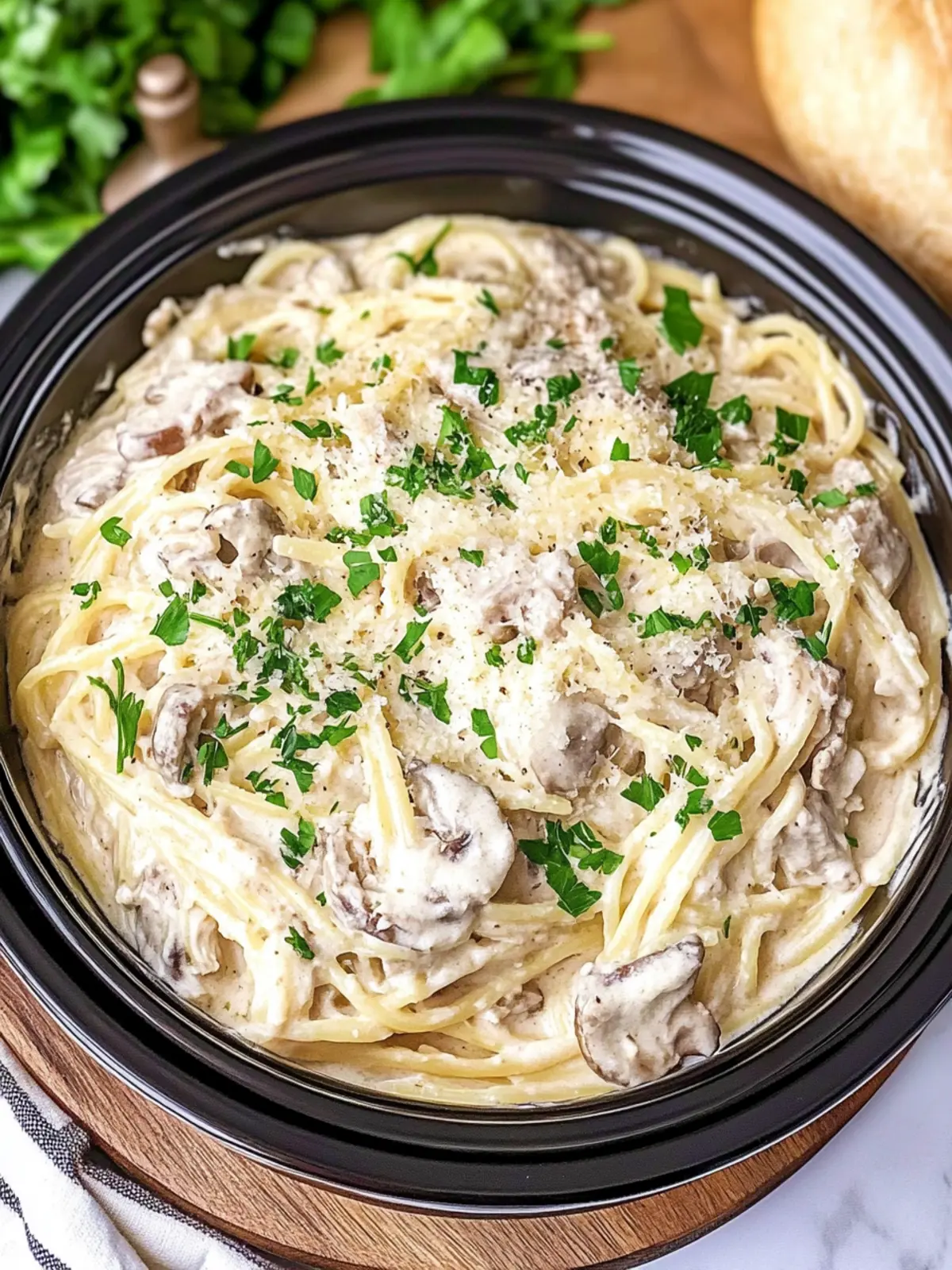 Crockpot Turkey Tetrazzini