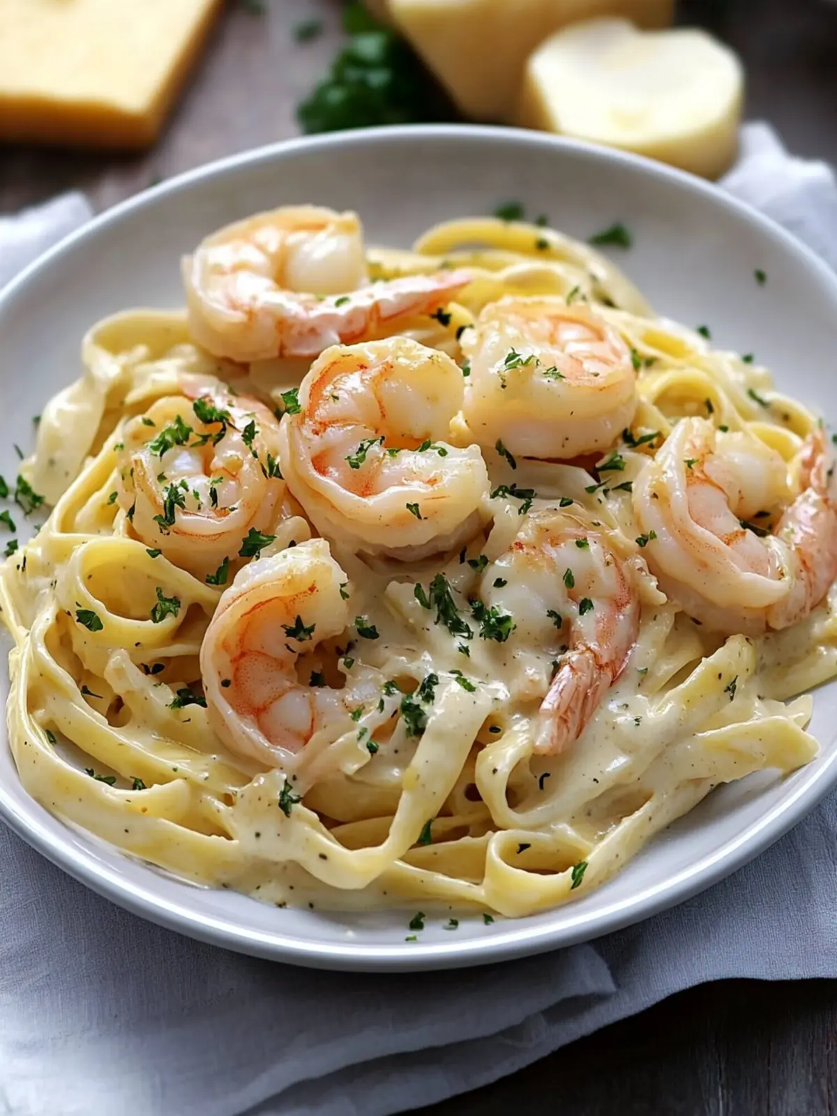Fettuccine Alfredo With Shrimp