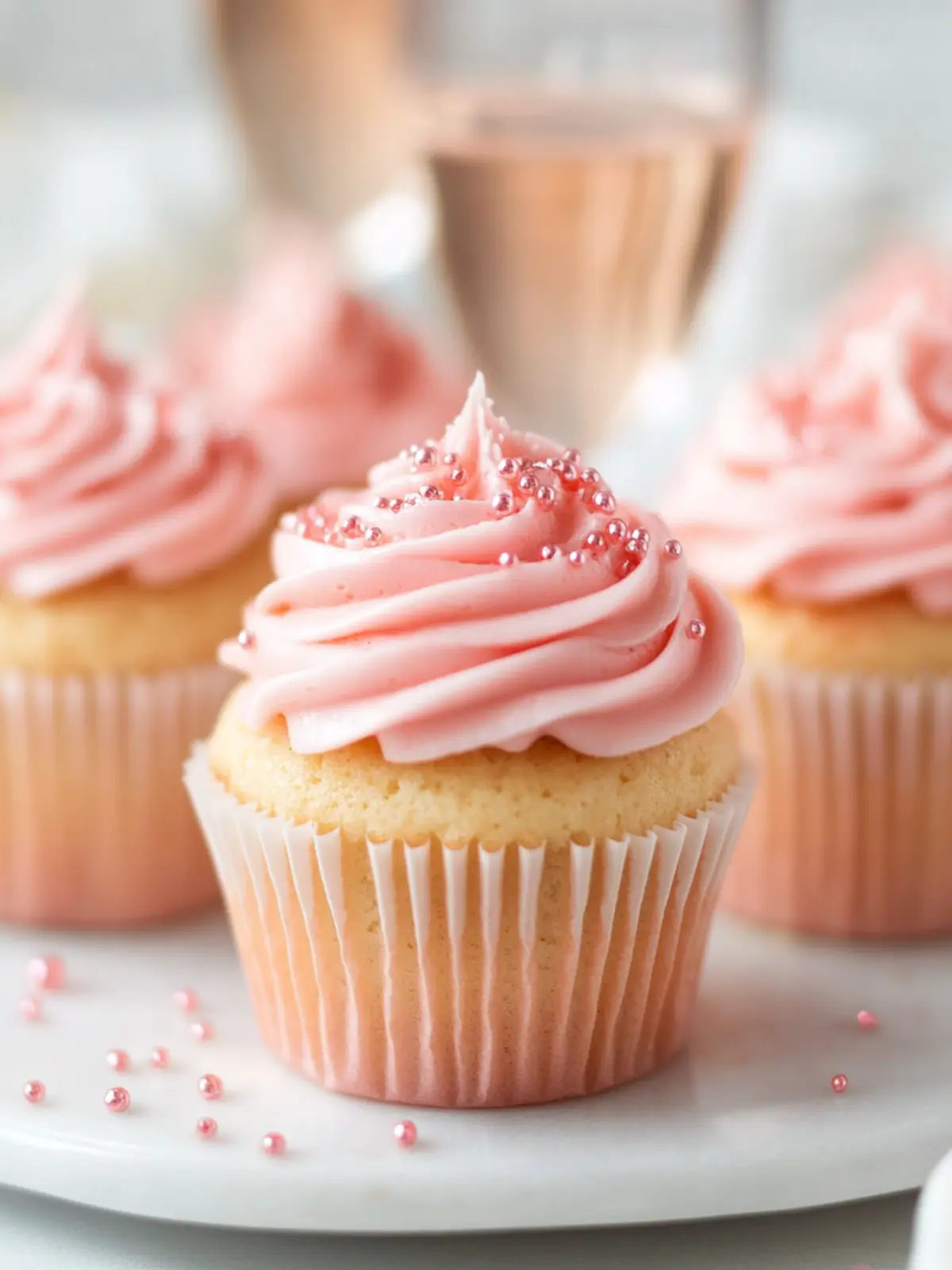 Pink Champagne Cupcakes