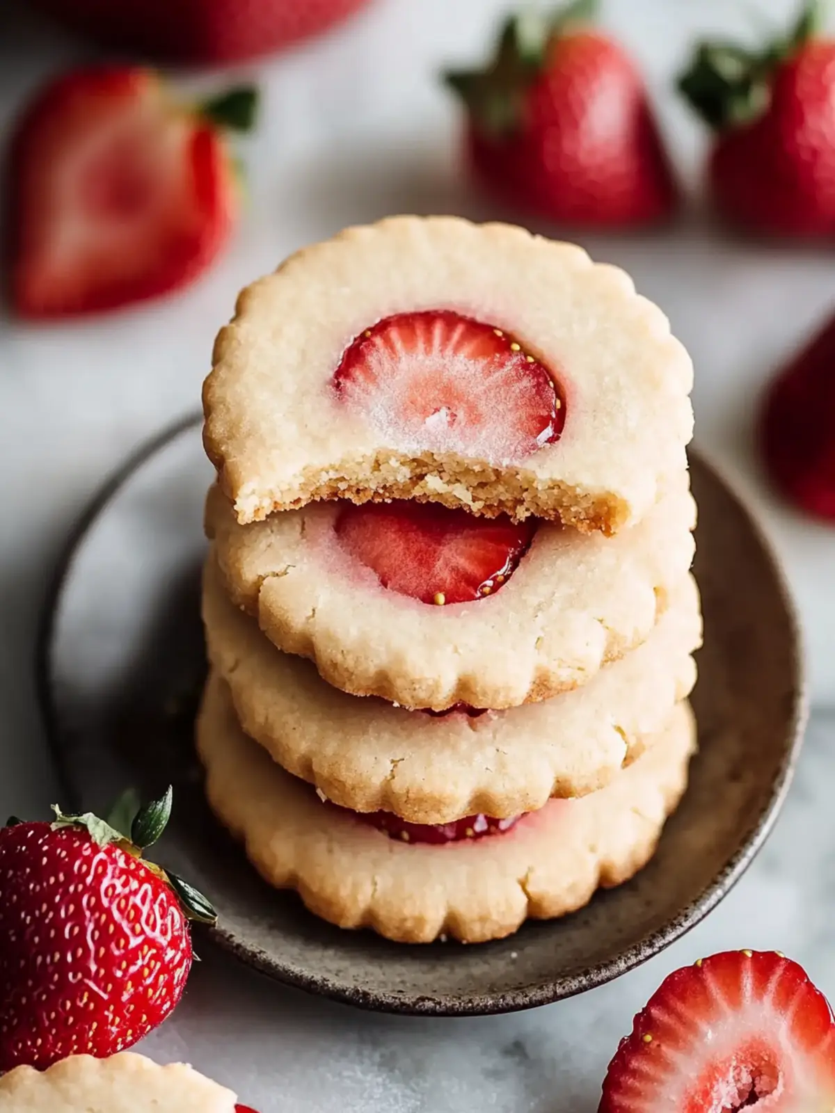 Strawberry Shortbread Cookies