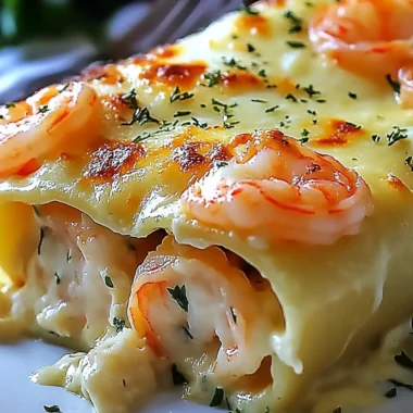 Shrimp & Crab Alfredo Lasagna Roll-Ups