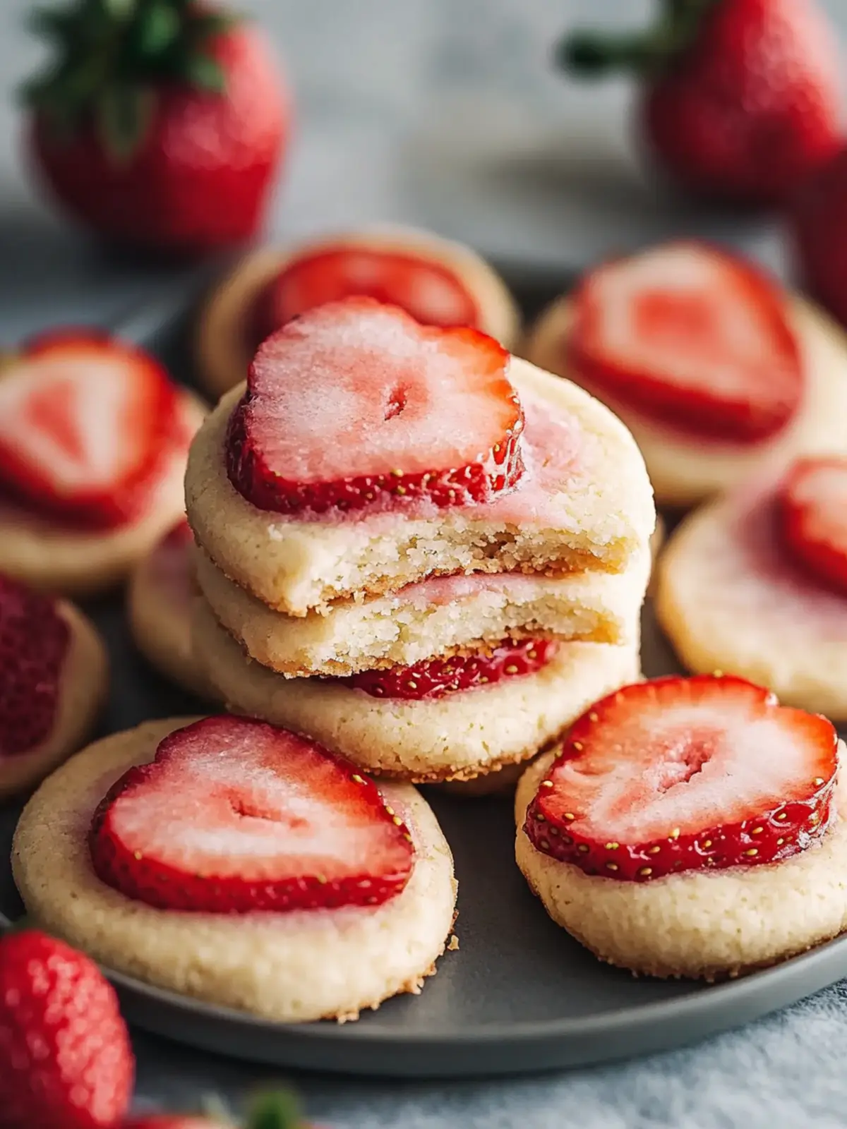 Strawberry Shortbread Cookies