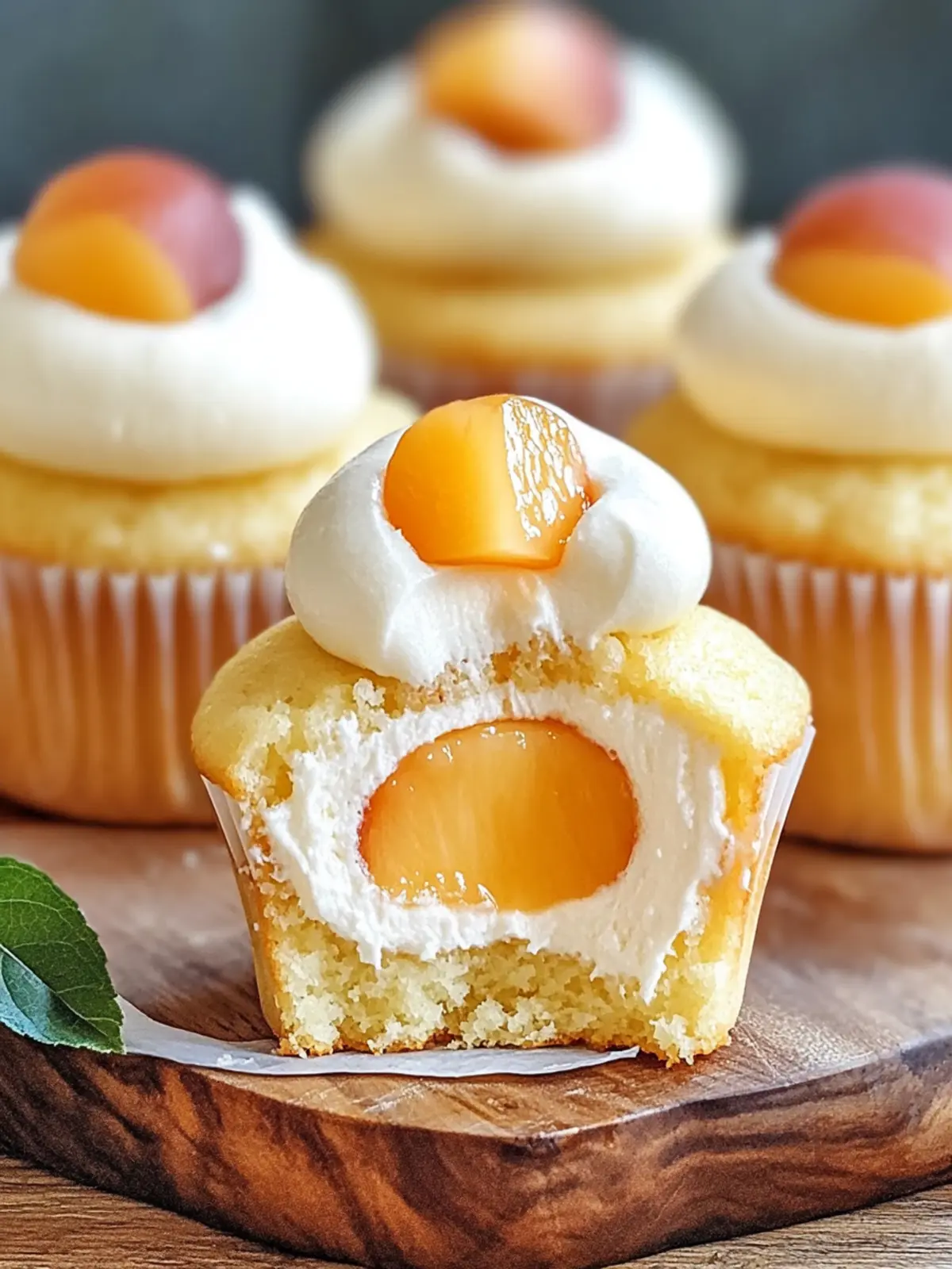 Honey Peach Cream Cheese Cupcakes