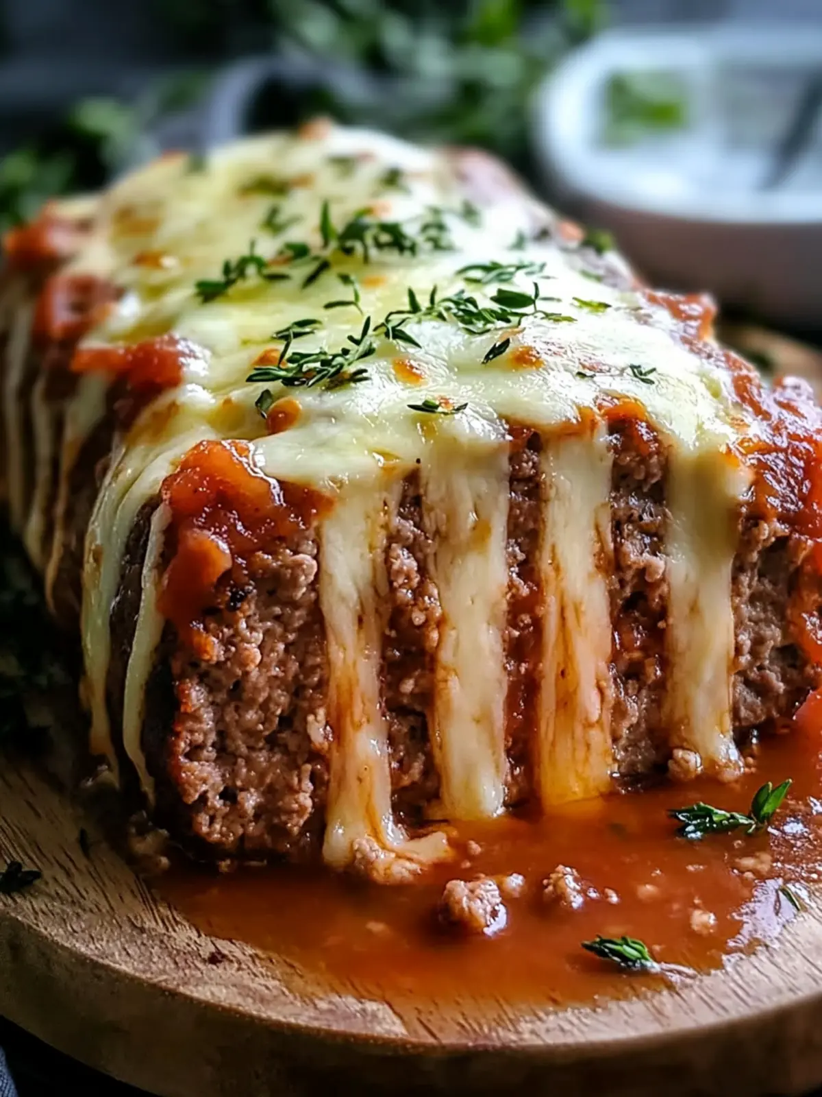 Stuffed Meatloaf with Mozzarella