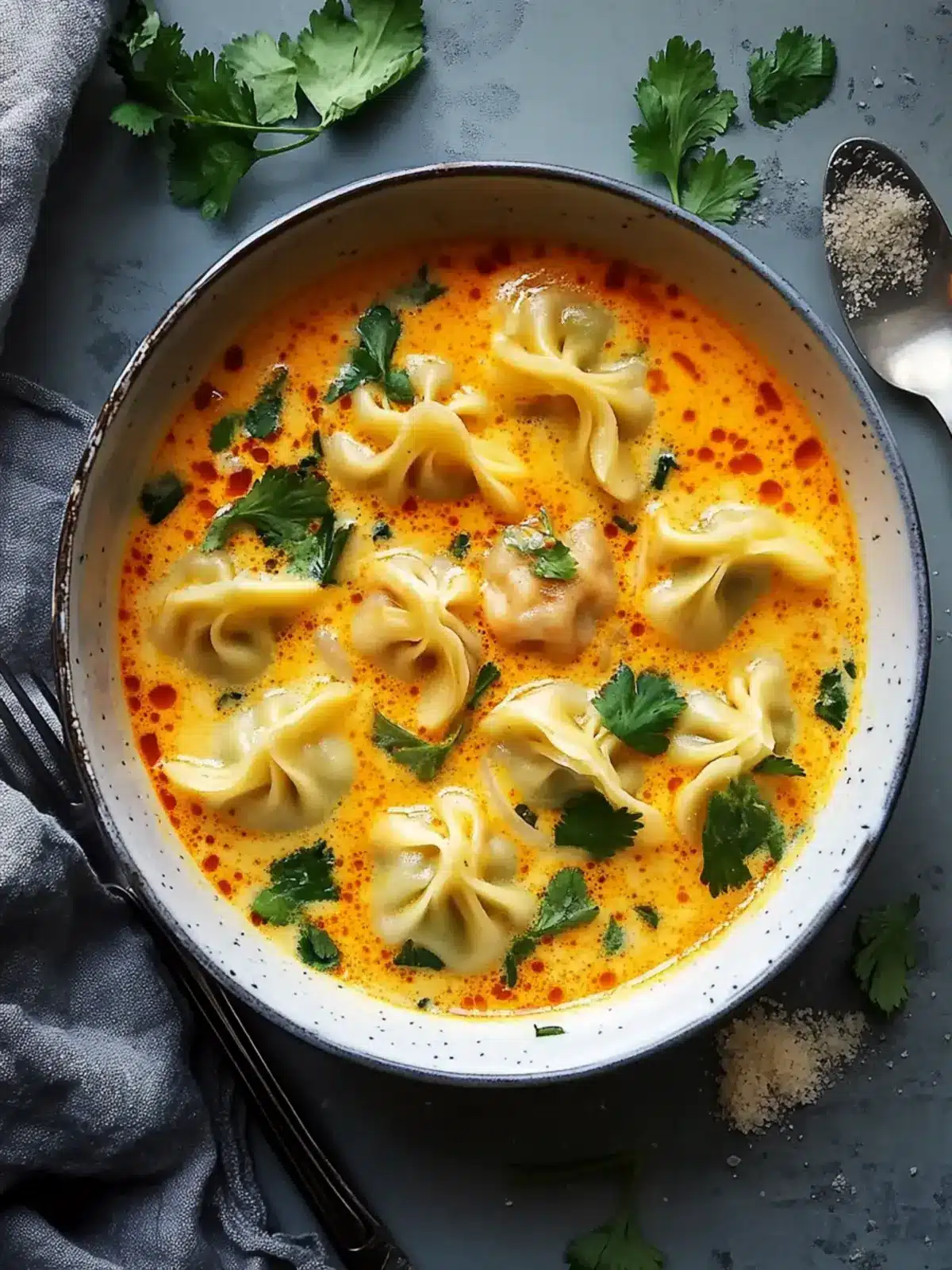 Thai Coconut Curry Dumpling Soup