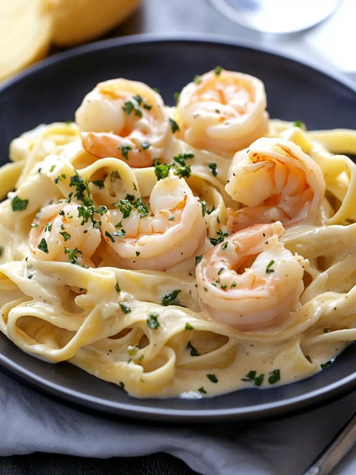 Fettuccine Alfredo With Shrimp