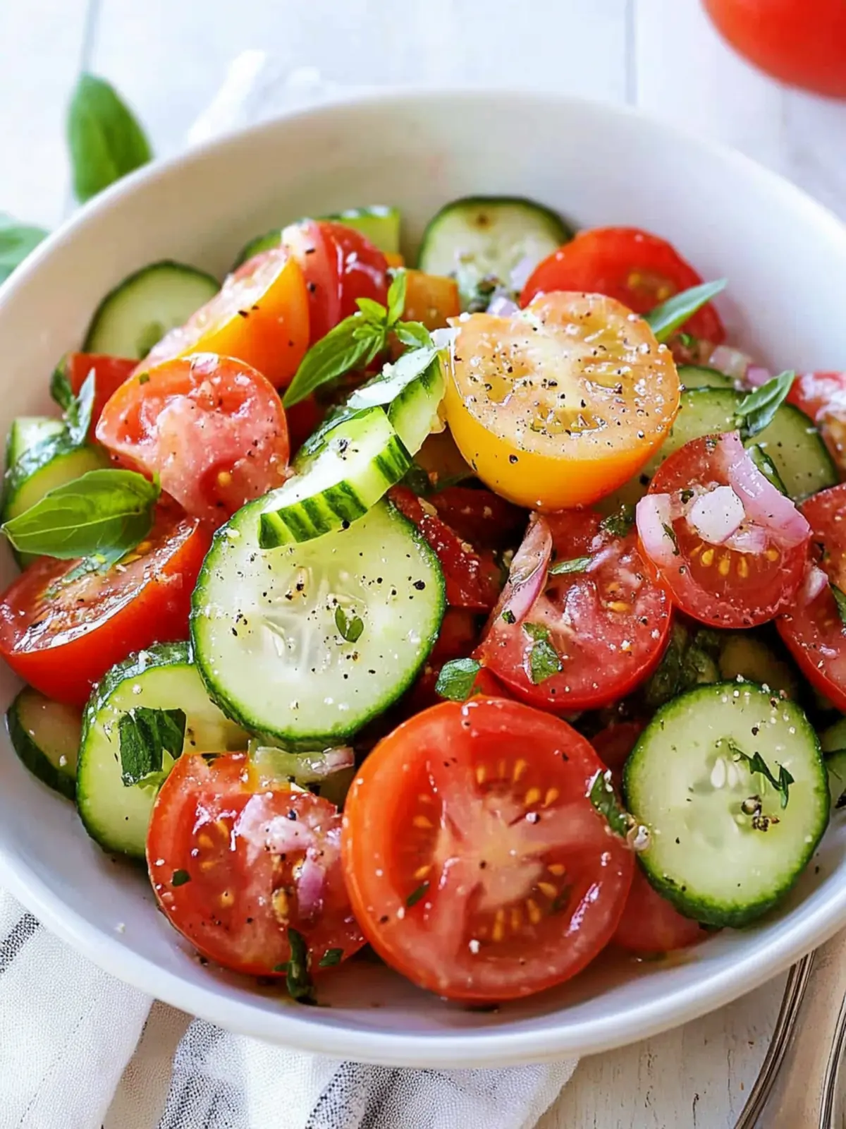 Zesty Tomato Cucumber Salad for Refreshing Summer Vibes 3 Tomato Cucumber Salad