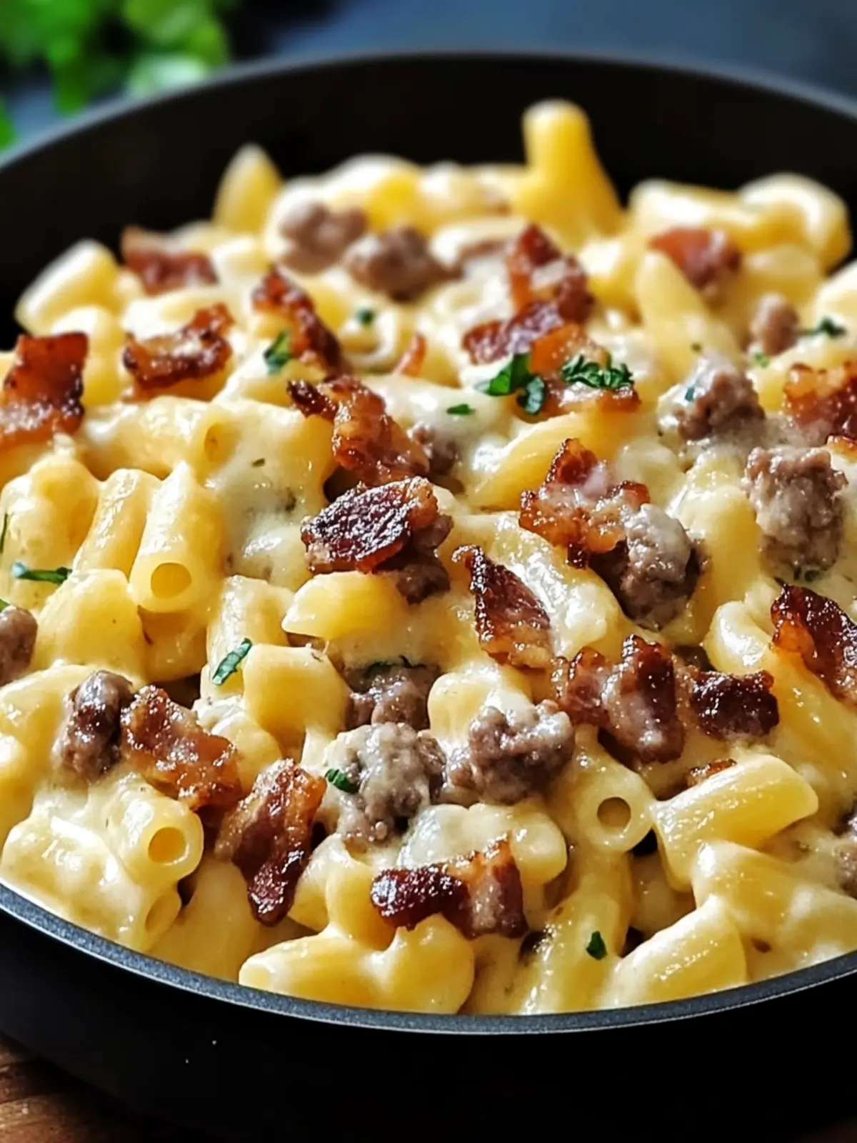 Bacon Cheeseburger Alfredo Pasta