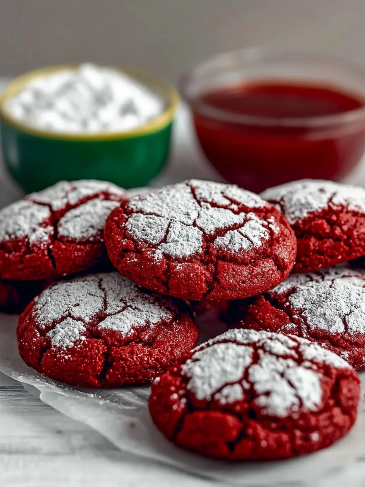 Red Velvet Crinkle Cookies