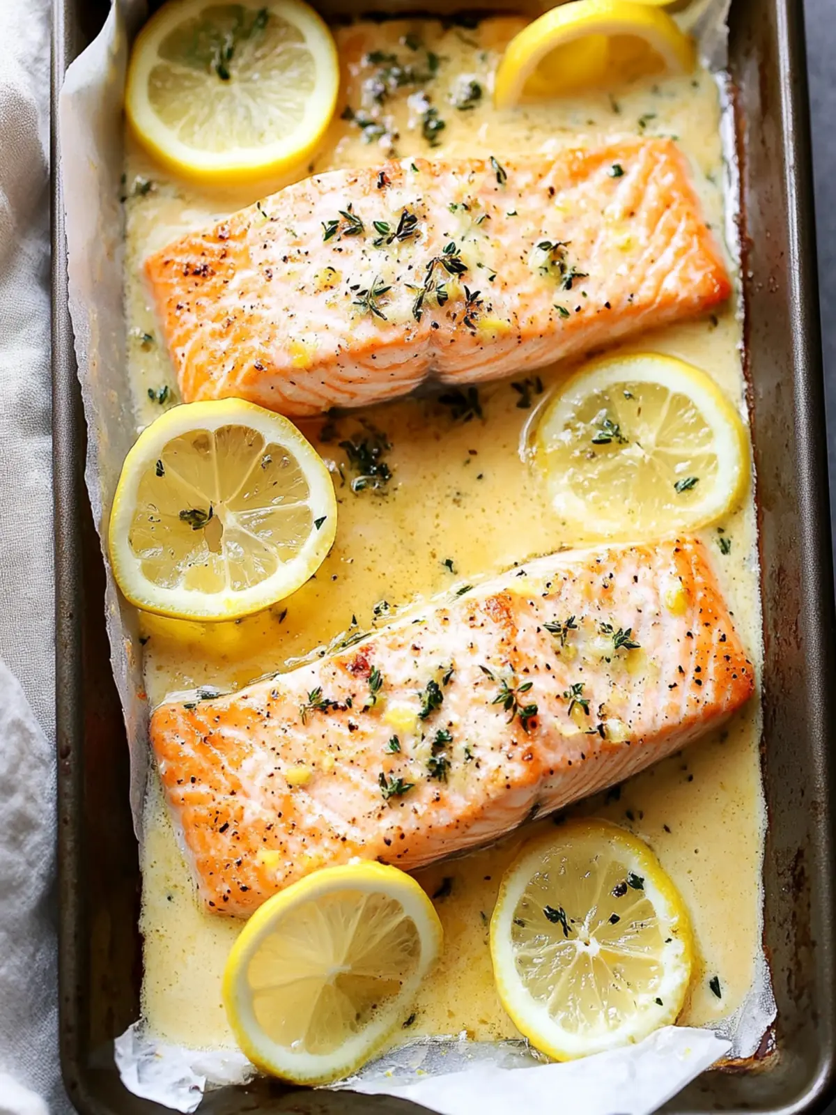 Lemon Butter Cream Sauce Elevates Baked Salmon Perfection 4 Baked Salmon with Lemon Butter Cream Sauce