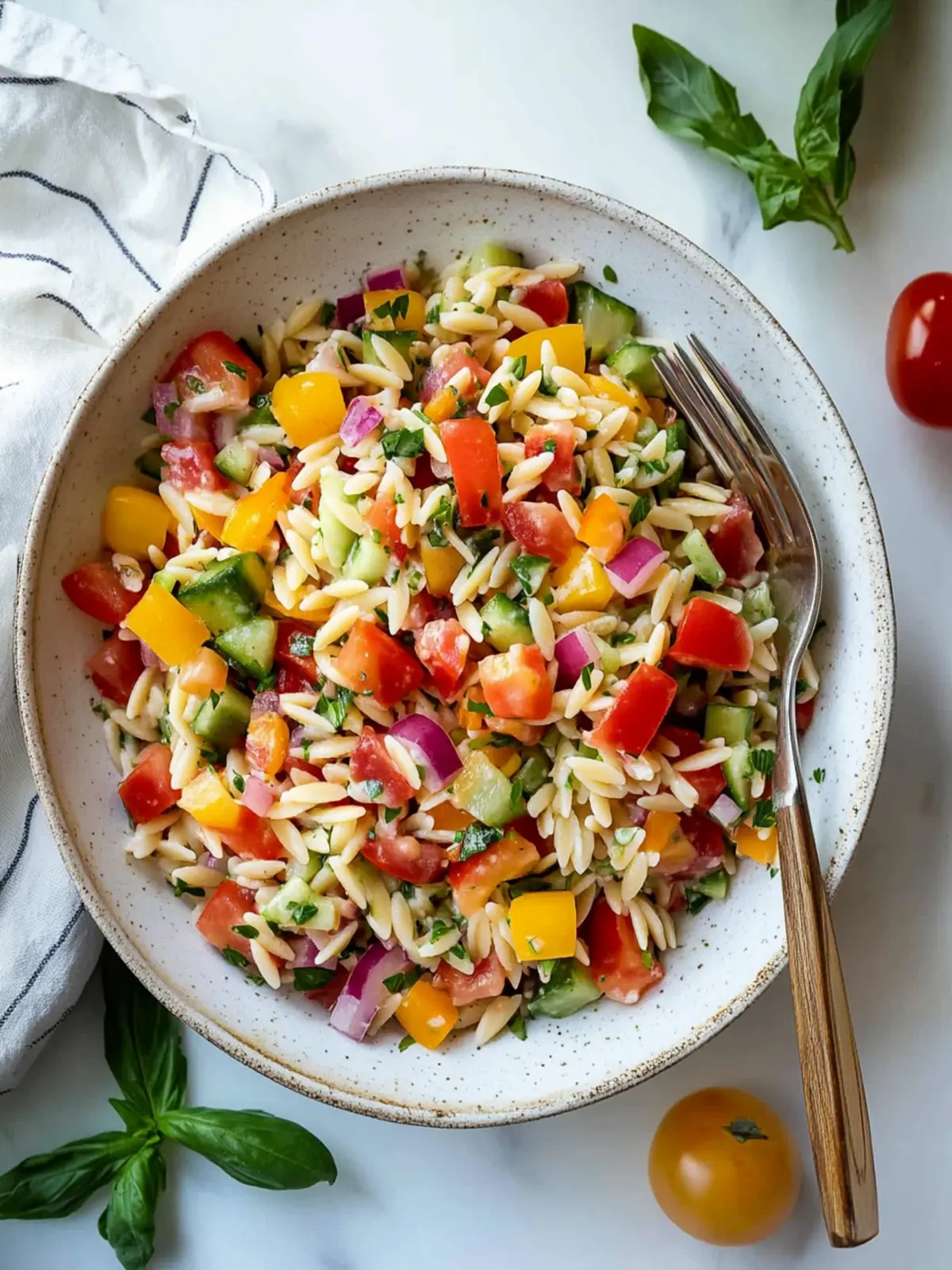 Rainbow Orzo Salad