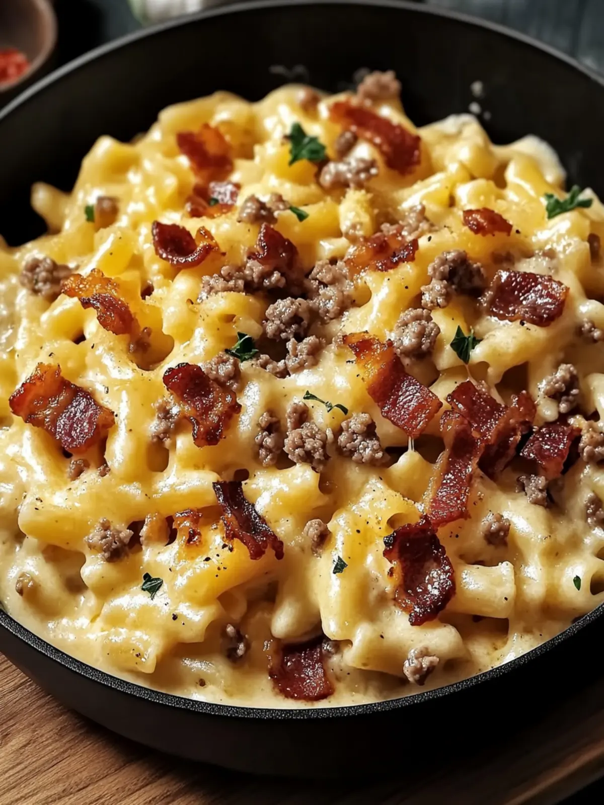 Bacon Cheeseburger Alfredo Pasta