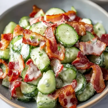 Crunchy Cucumber Salad with Bacon