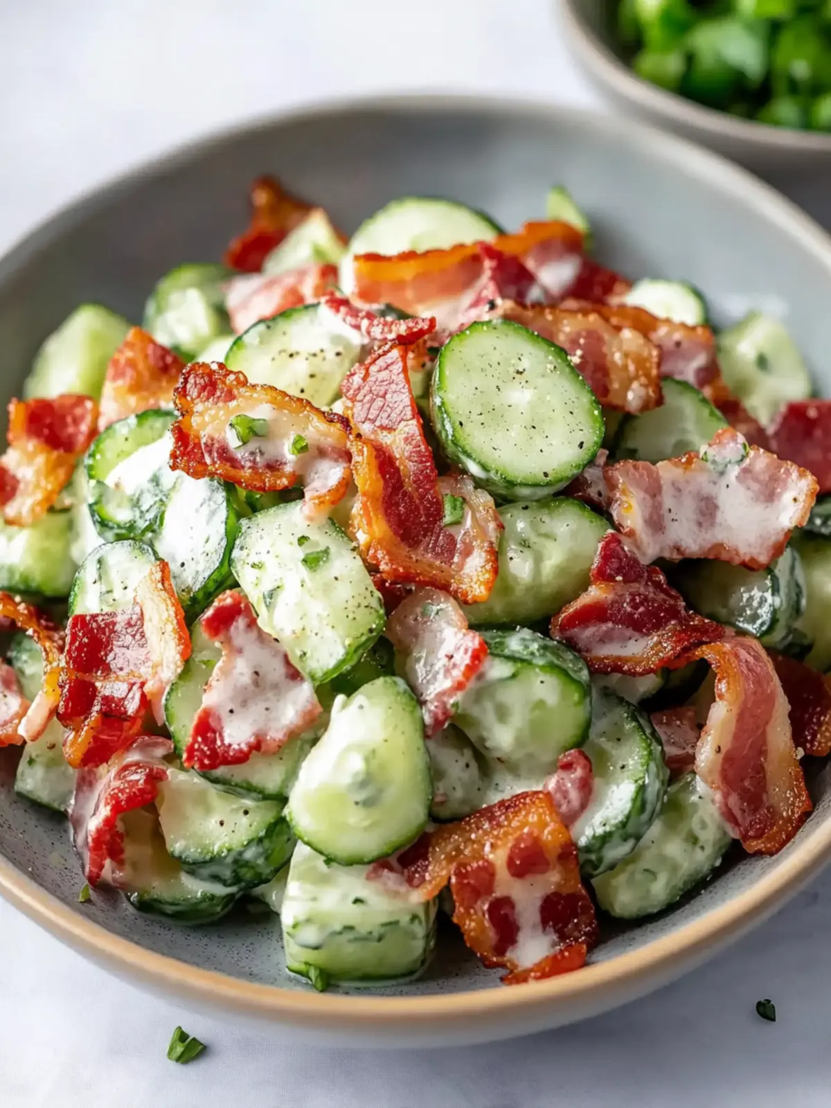 Crunchy Cucumber Salad with Bacon