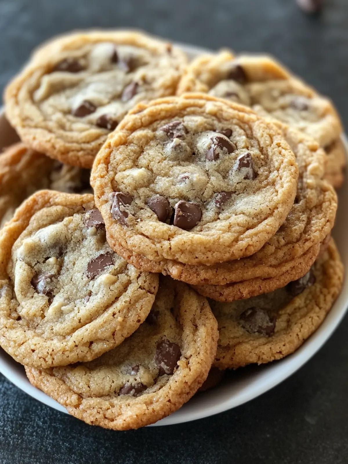 Chewy Rippled Chocolate Chip Cookies