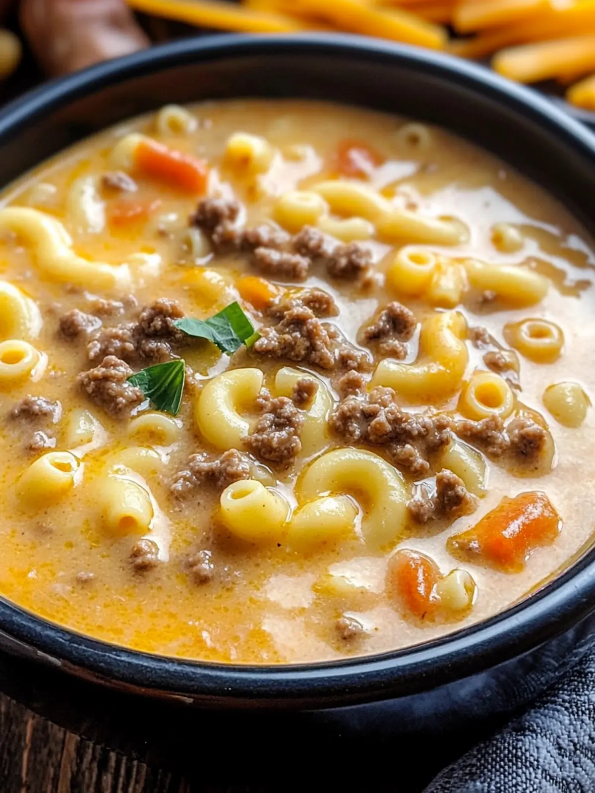 Cheeseburger Macaroni Soup