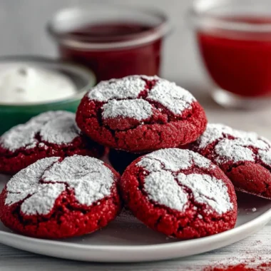 Red Velvet Crinkle Cookies