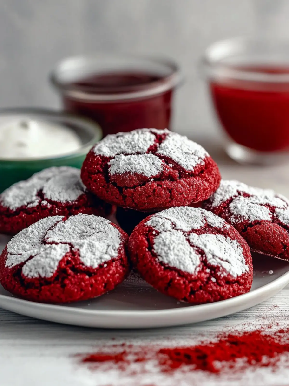 Red Velvet Crinkle Cookies