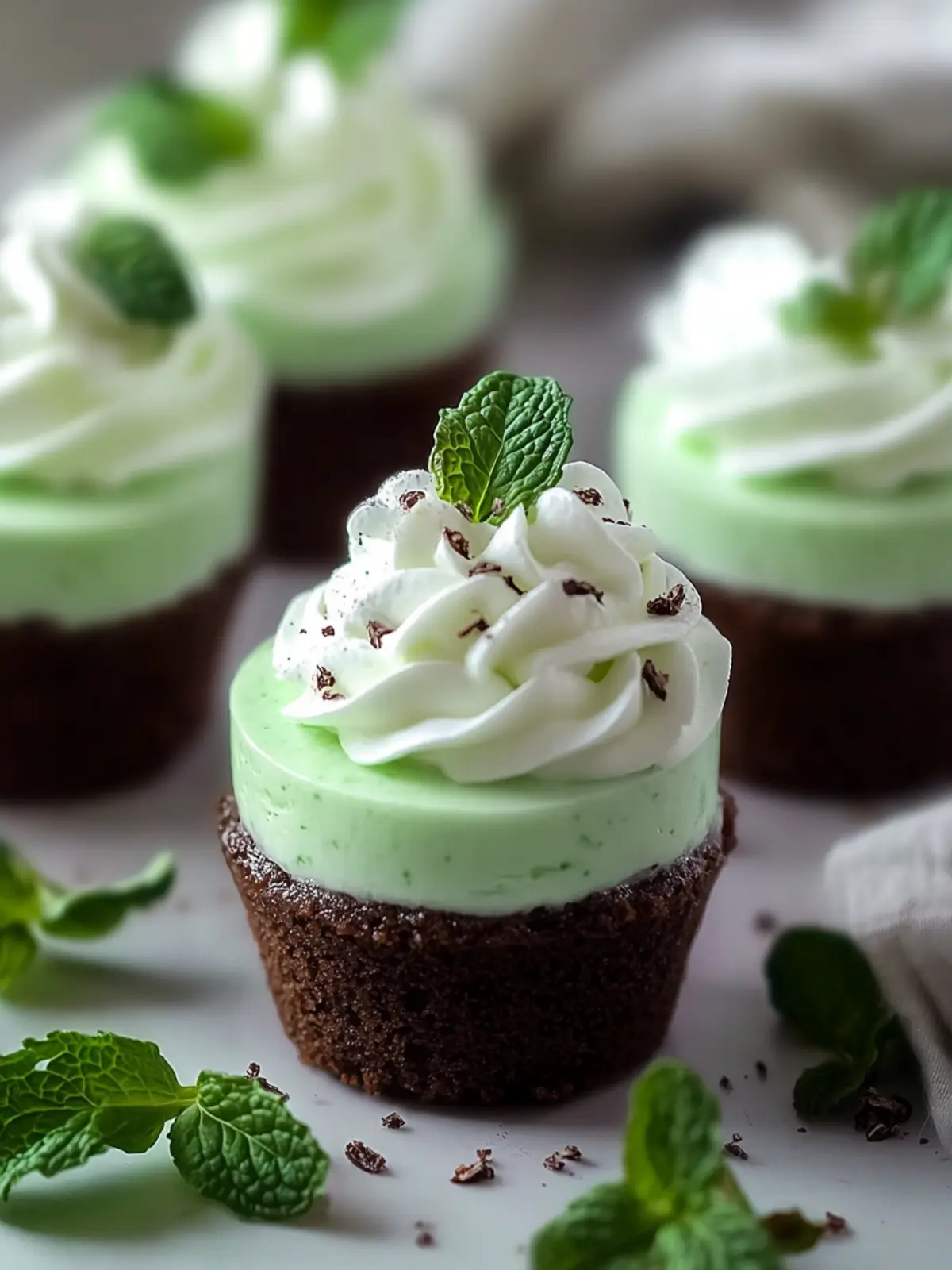 No Bake Mint Cheesecake Cups