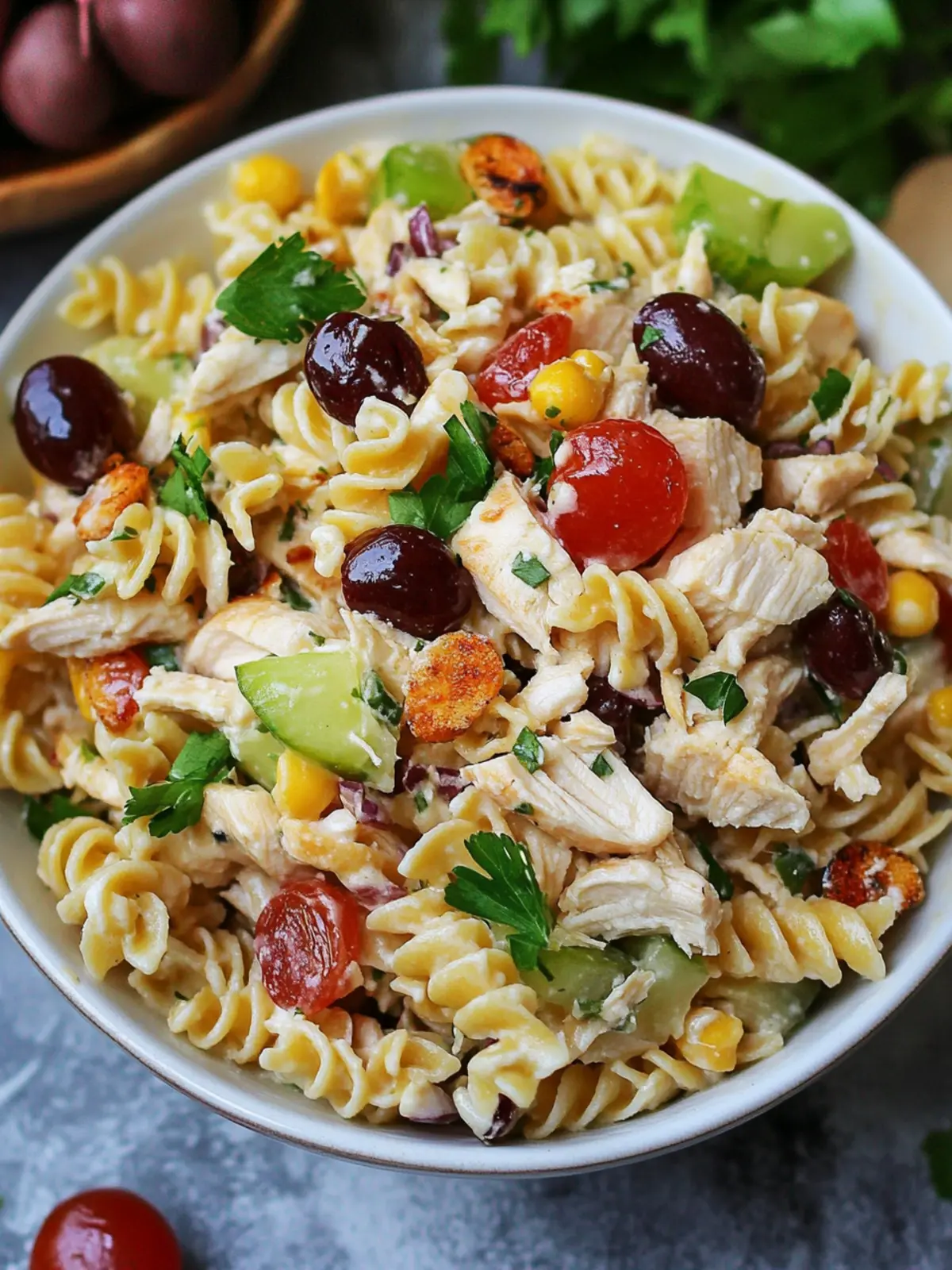 Waldorf Chicken Pasta Salad