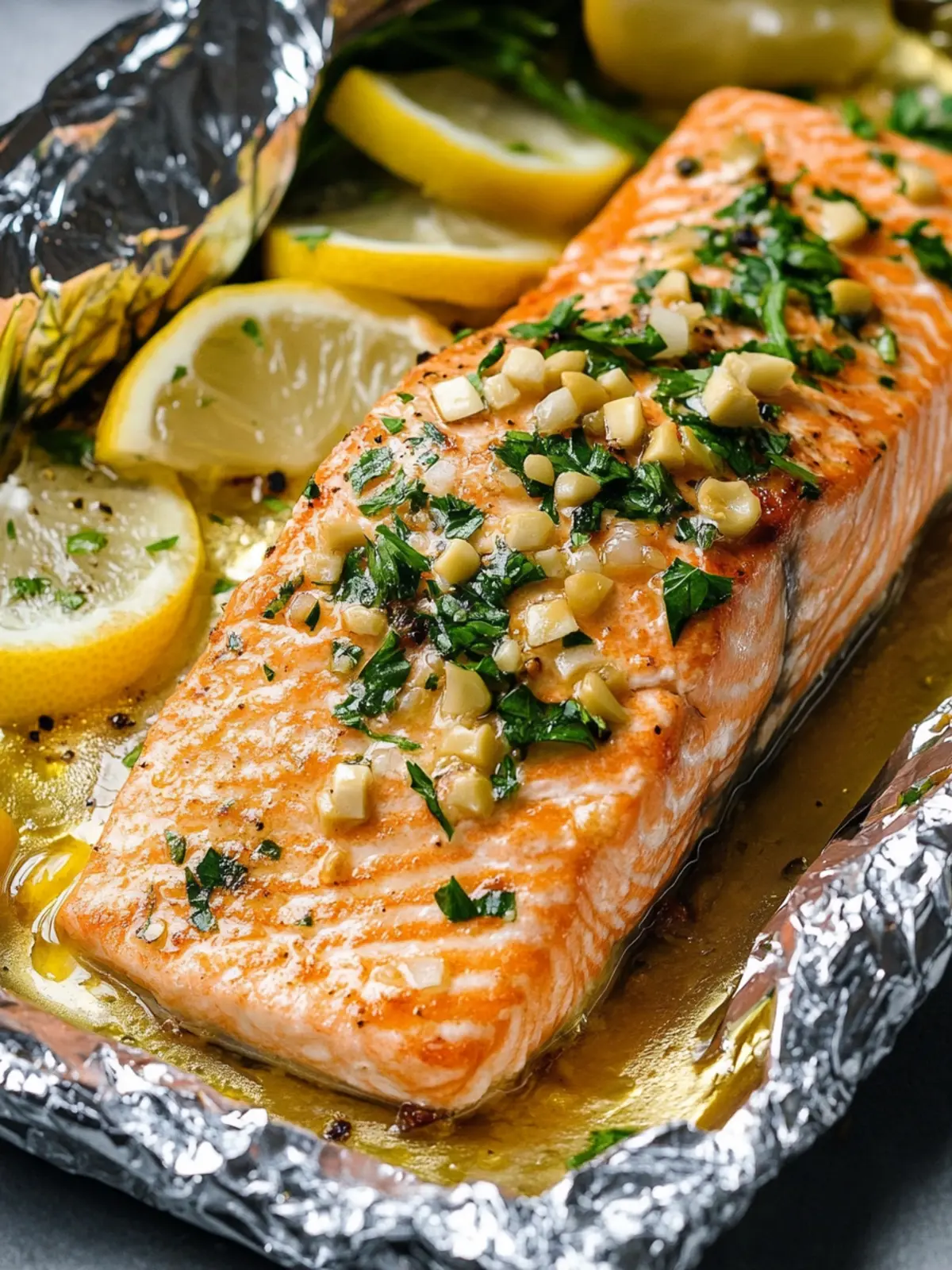 Savory Baked Salmon in Foil with Asparagus & Lemon Butter 4 Baked Salmon in Foil