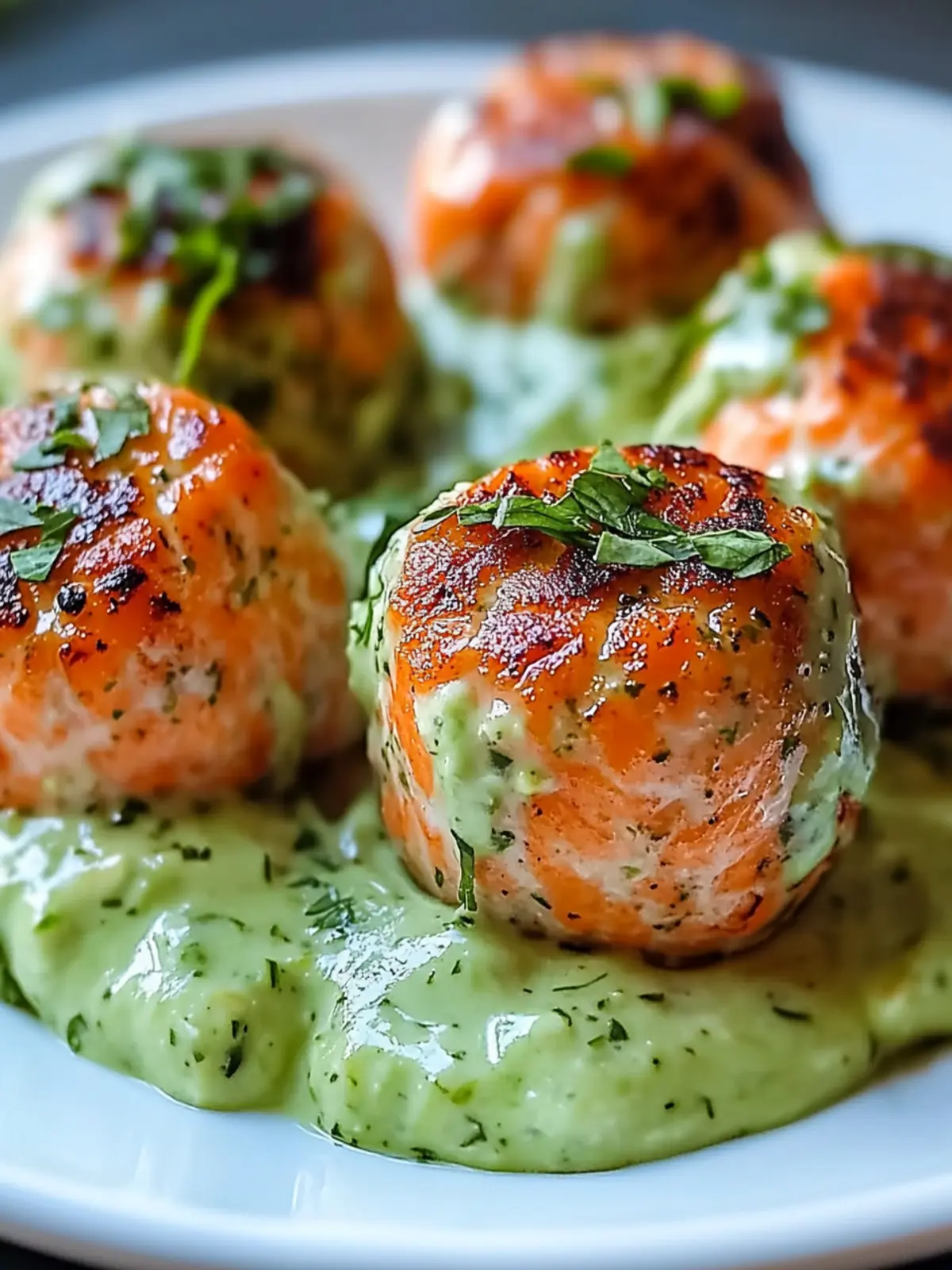 Savory Salmon Balls with Creamy Avocado Sauce for Quick Dinners 2 Salmon Balls with Creamy Avocado Sauce