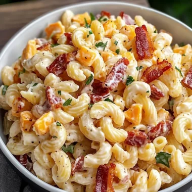 Bacon Cheddar Ranch Pasta Salad