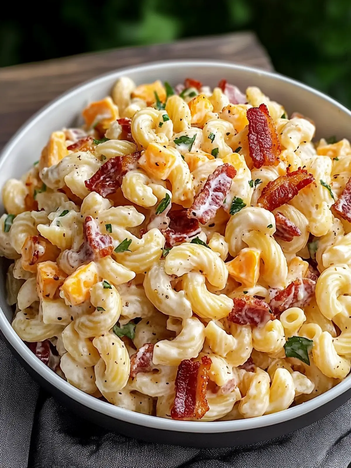 Bacon Cheddar Ranch Pasta Salad