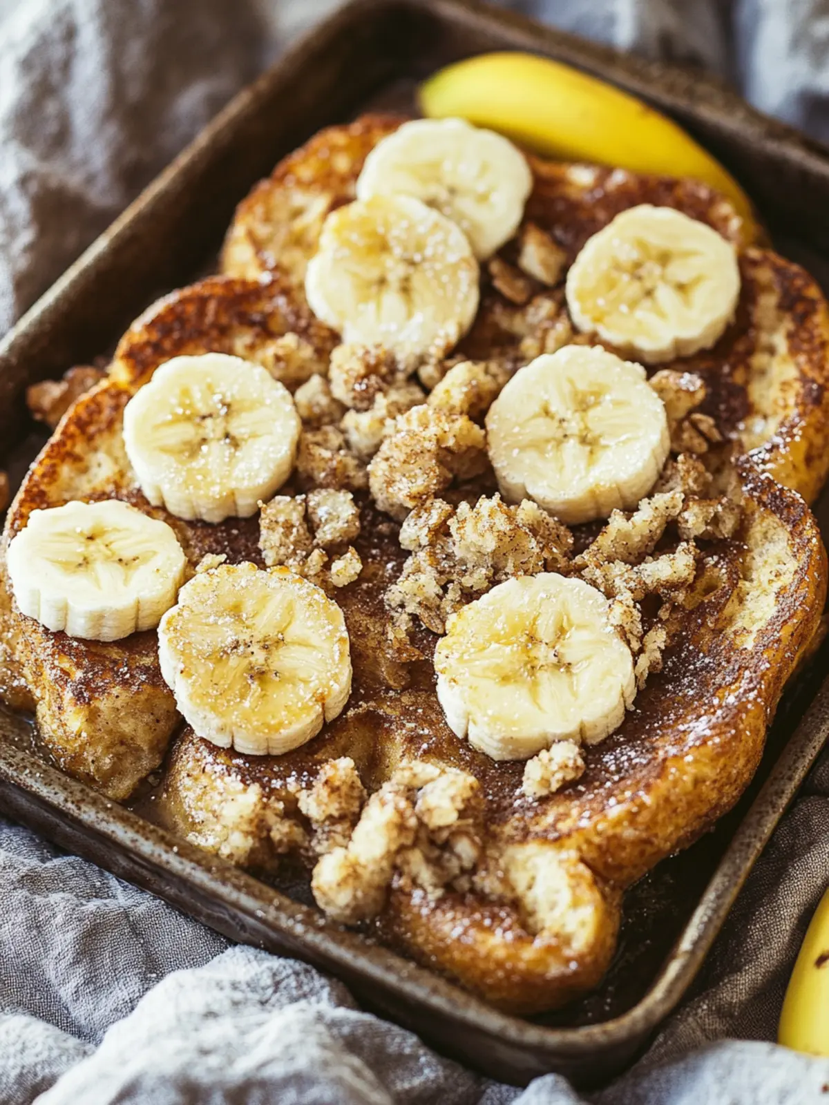 Overnight Baked Banana French Toast