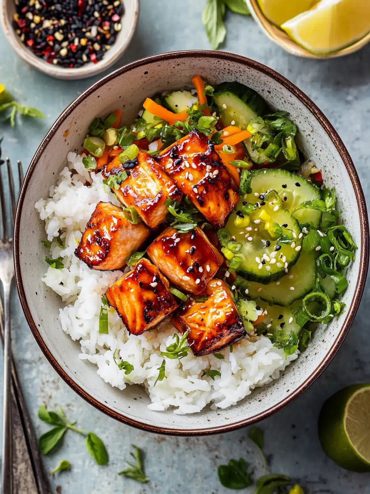 Honey Ginger Salmon Bowl