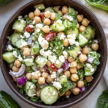 Chickpea Feta Cucumber Salad