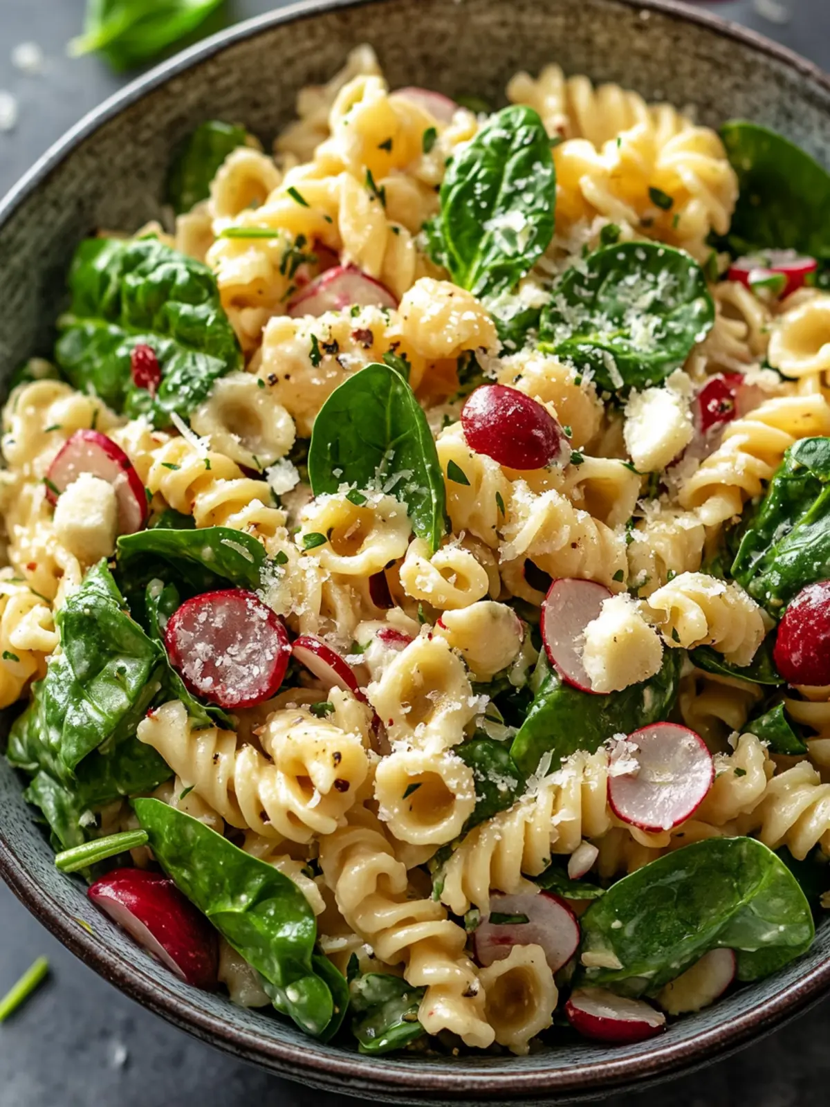 Savory Spinach Pasta Salad with Feta and Cranberries Delight 4 Spinach Pasta Salad