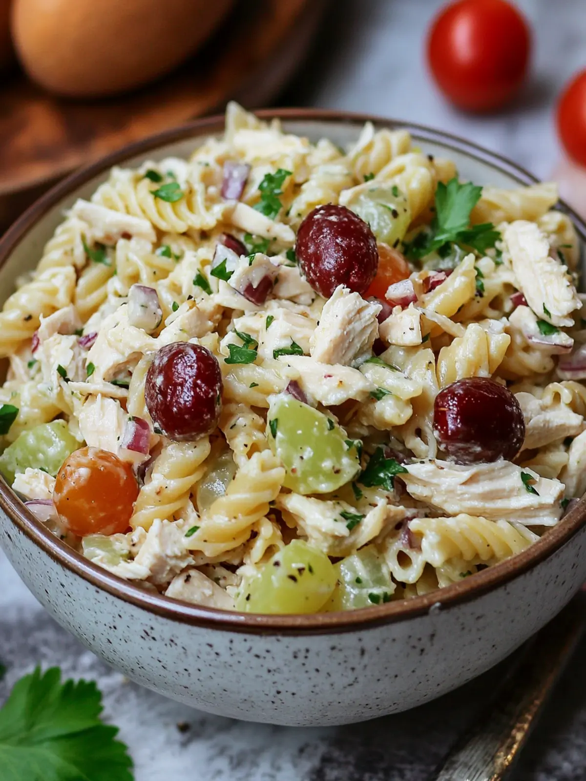 Waldorf Chicken Pasta Salad