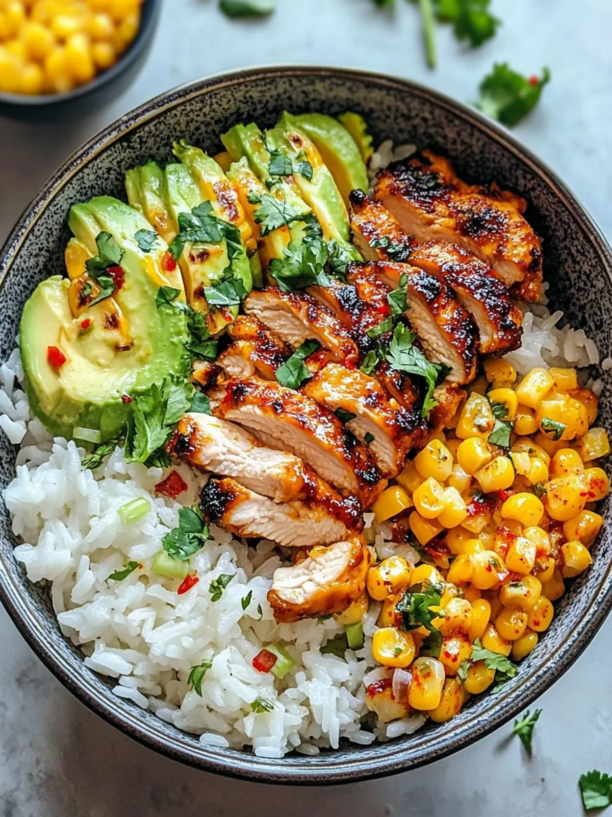 Street Corn Chicken Rice Bowl