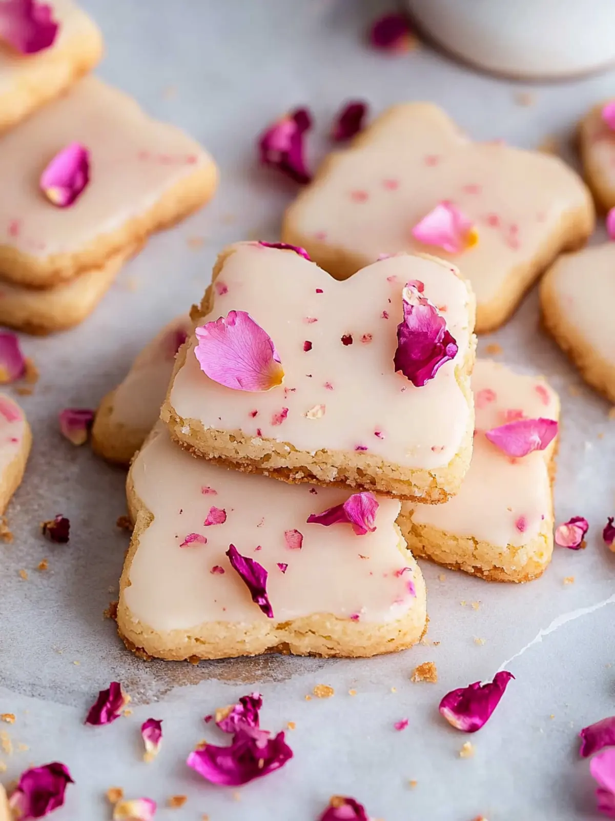 Rose Petal Shortbread Cookies