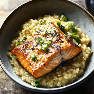 Japanese Style Risotto with Seared Salmon