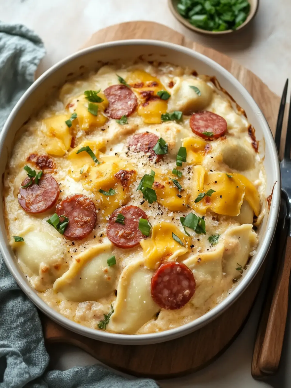 Pierogi Casserole with Kielbasa