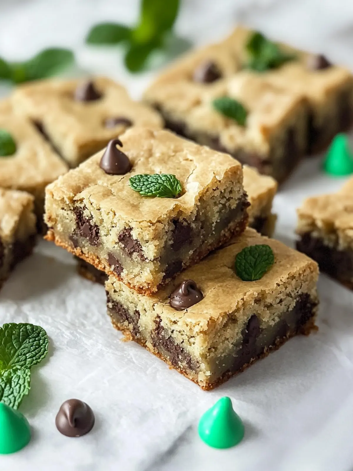 Mint Chocolate Chip Blondies to Satisfy Your Sweet Cravings 3 Mint Chocolate Chip Blondies