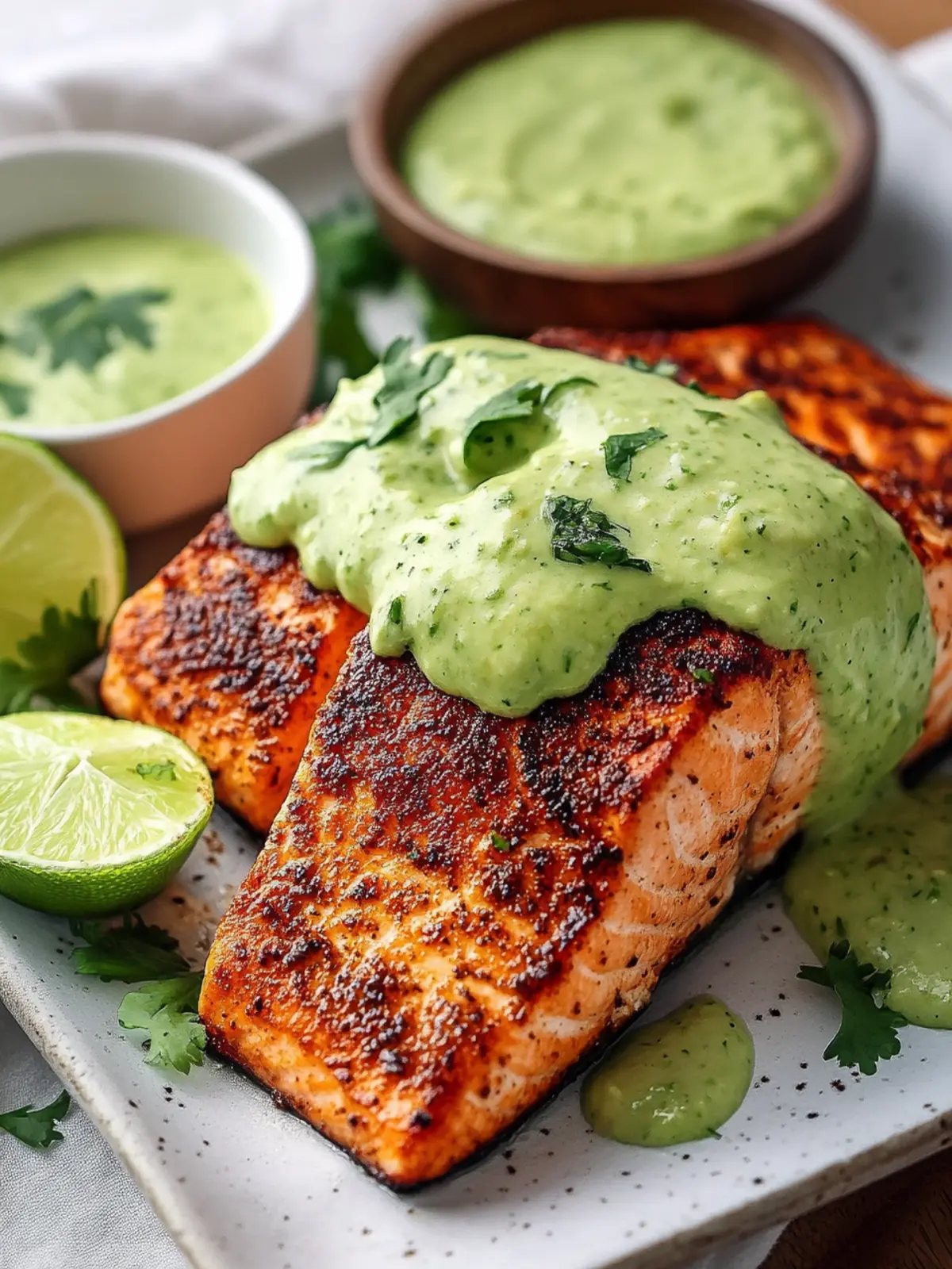 Delectable Baked Cajun Salmon with Avocado Lime Sauce Delight 4 Baked Cajun Salmon And Avocado Lime Sauce